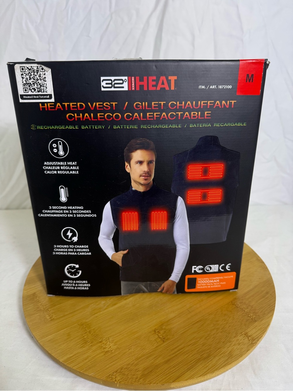 32 Degrees HEAT Heated Vest Men’s Medium Black Rechargeable Battery New